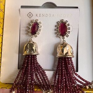 Kendra Scott Red and Silver Statement Earrings